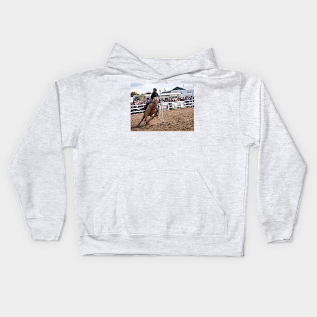 Barrel racing Kids Hoodie by theartsyeq